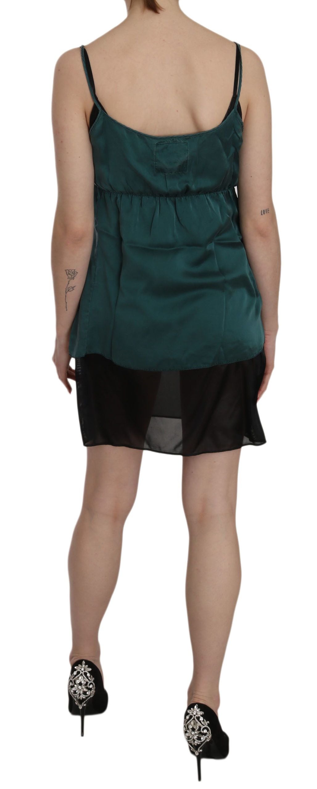 Elegant Spaghetti Strap Silk Mini Dress - ventzia