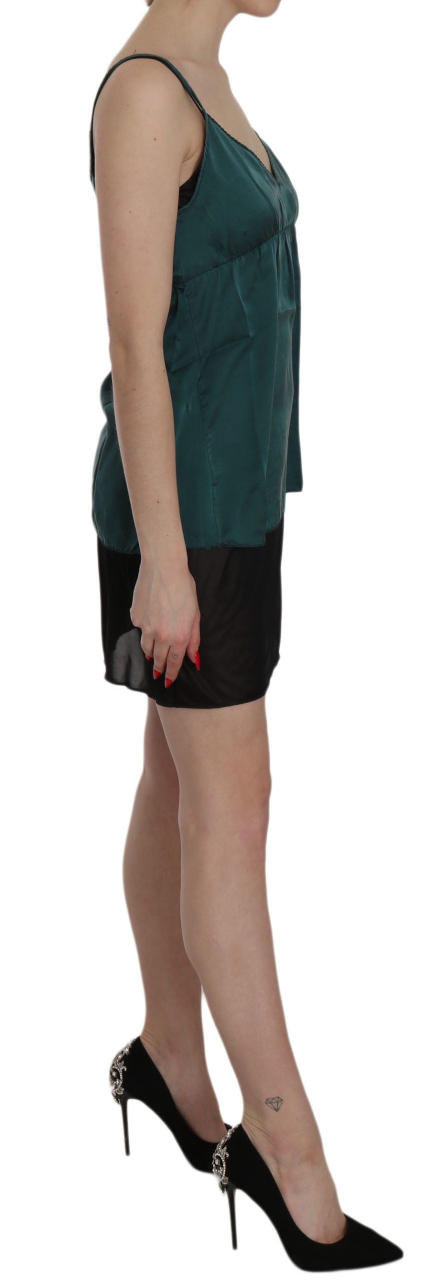 Elegant Spaghetti Strap Silk Mini Dress - ventzia