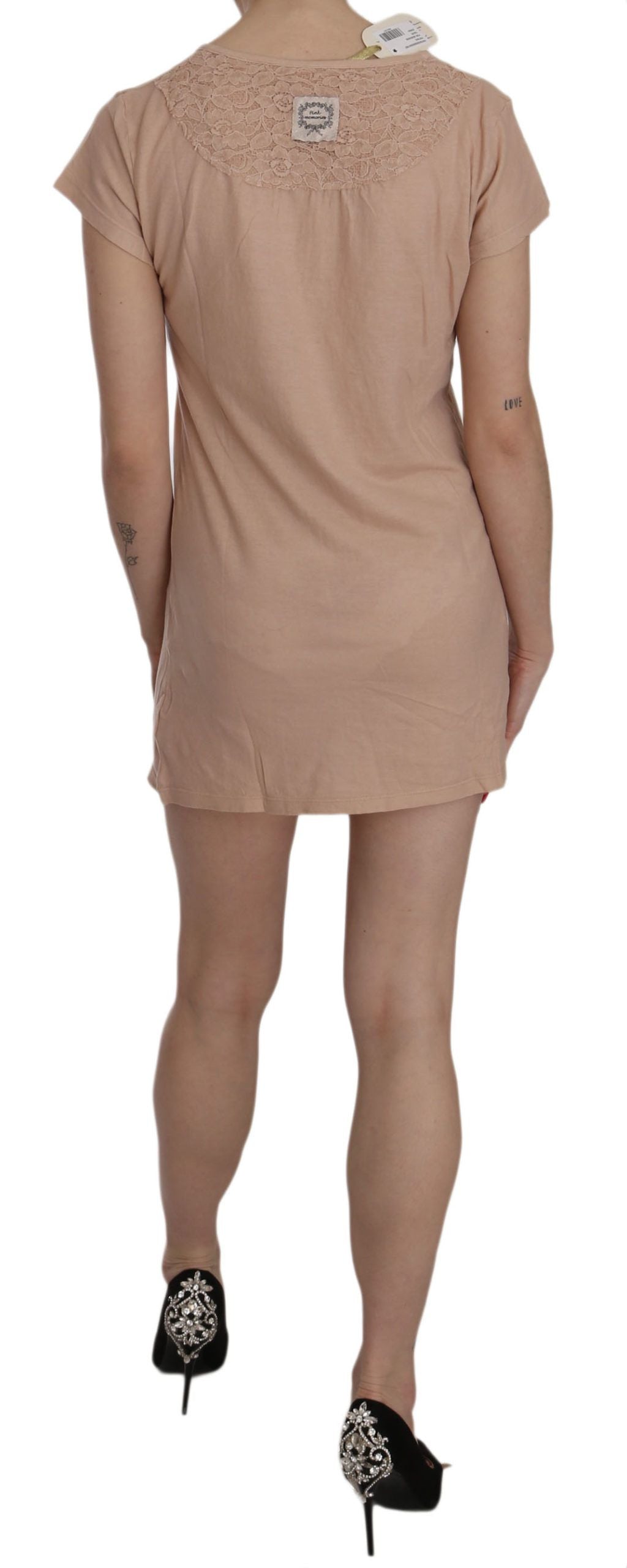Pink Lace Shift Mini Dress - Elegance Unleashed - ventzia