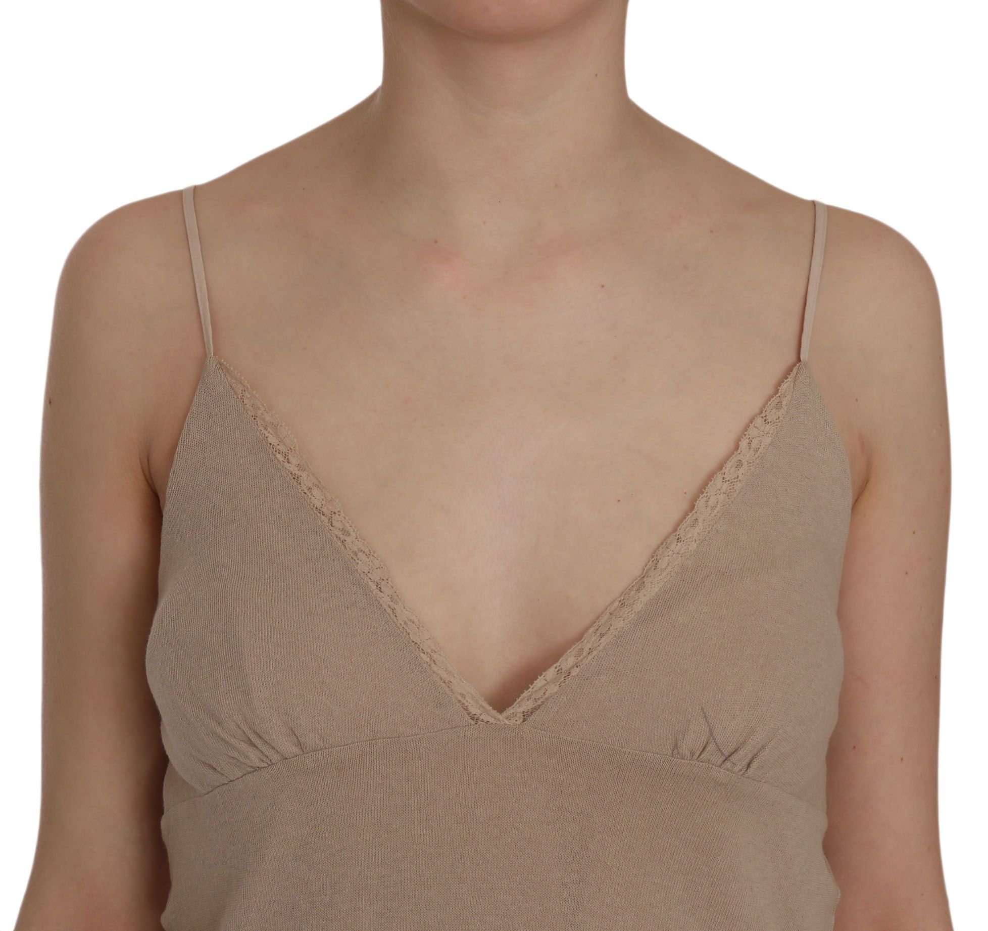 Elegant Beige Lace Spaghetti Strap Mini Dress - ventzia