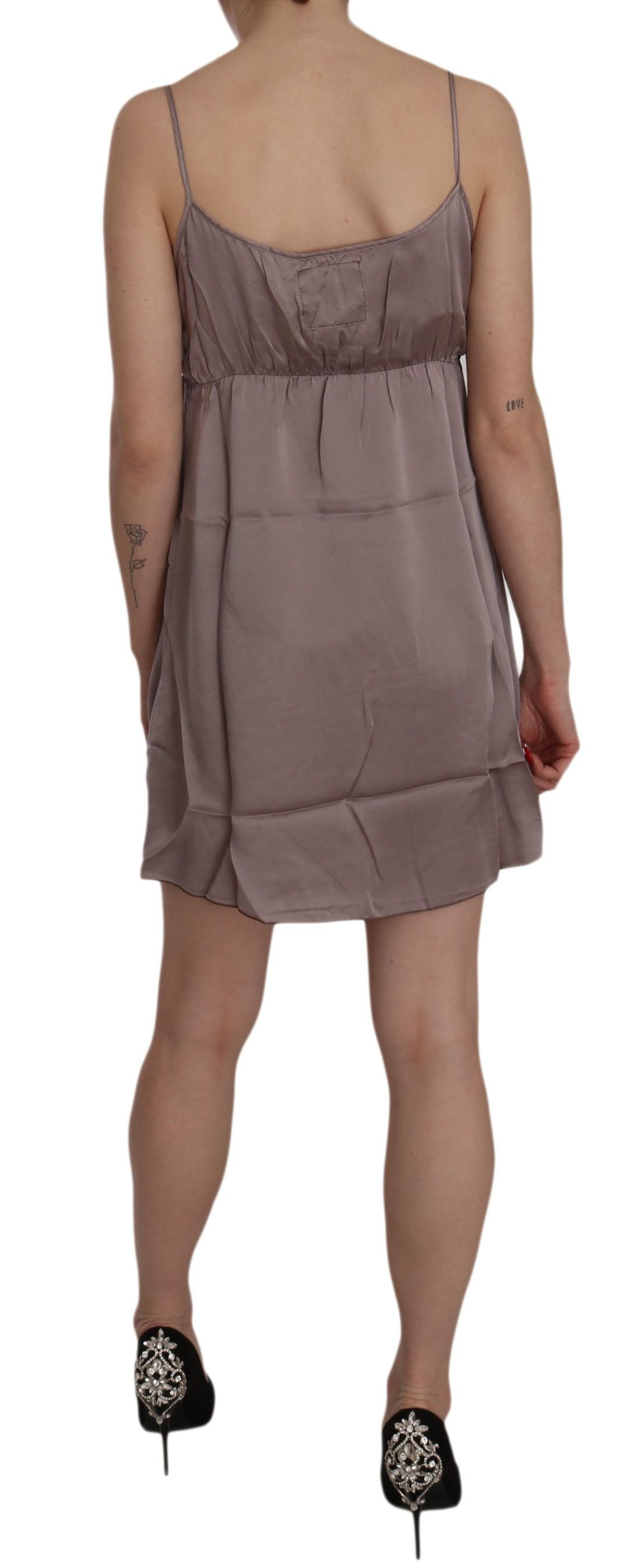 Elegant Spaghetti Strap Silk Mini Dress - ventzia