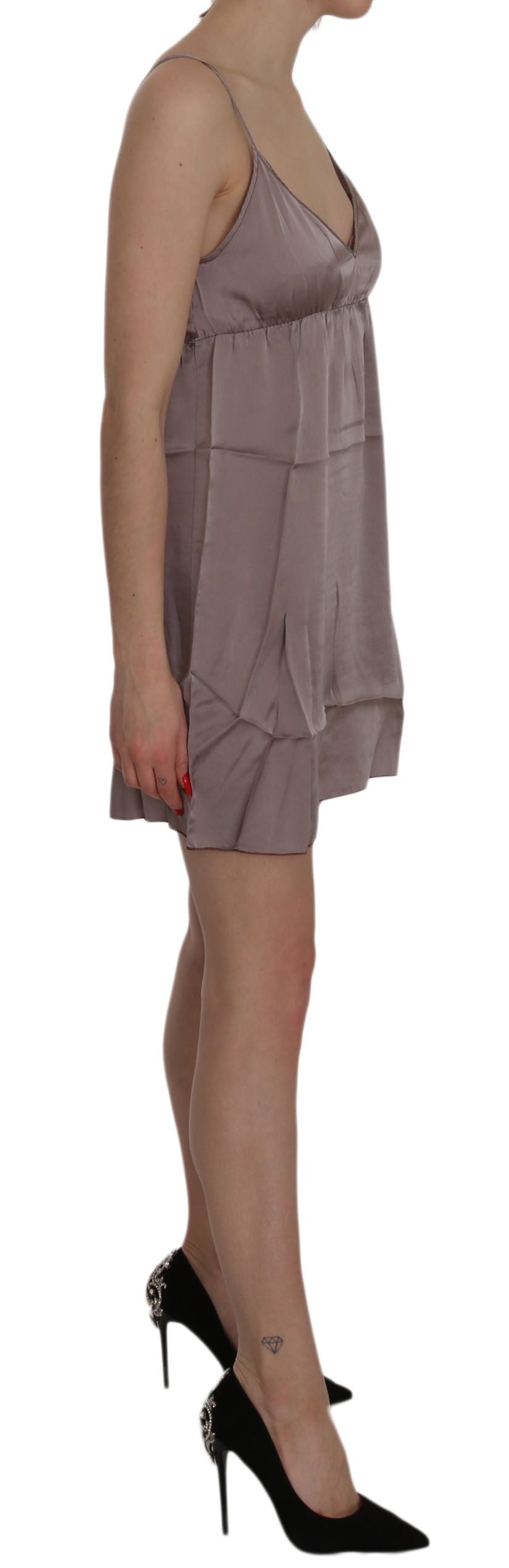 Elegant Spaghetti Strap Silk Mini Dress - ventzia