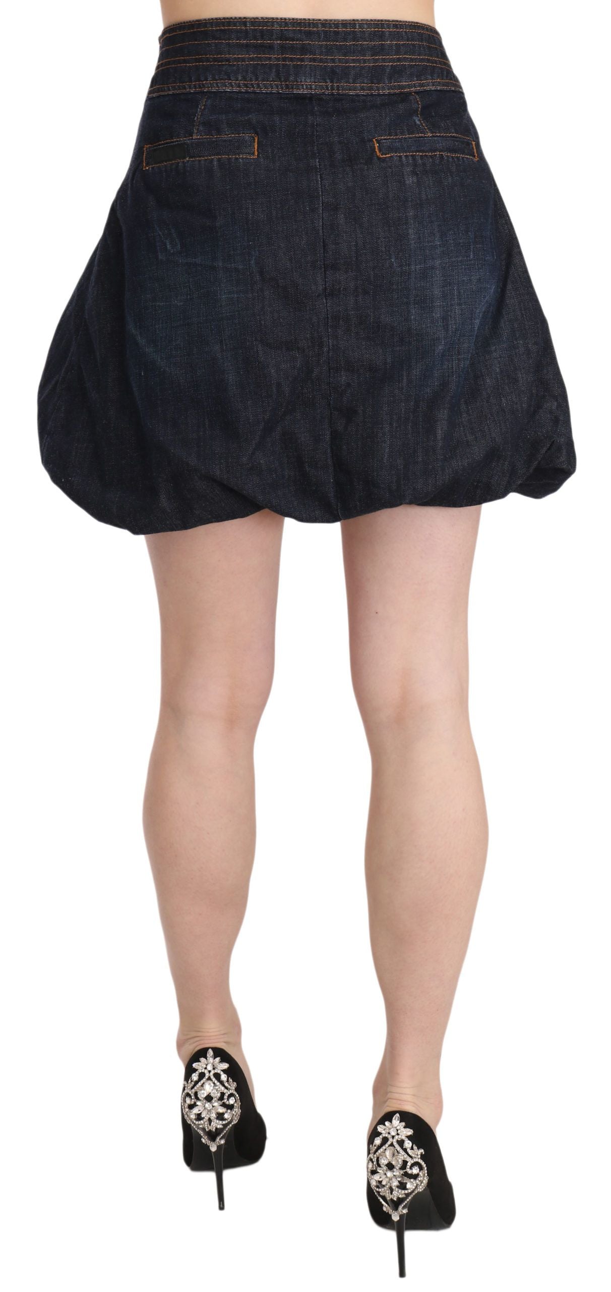 Chic Dark Blue A-Line Mini Skirt - ventzia
