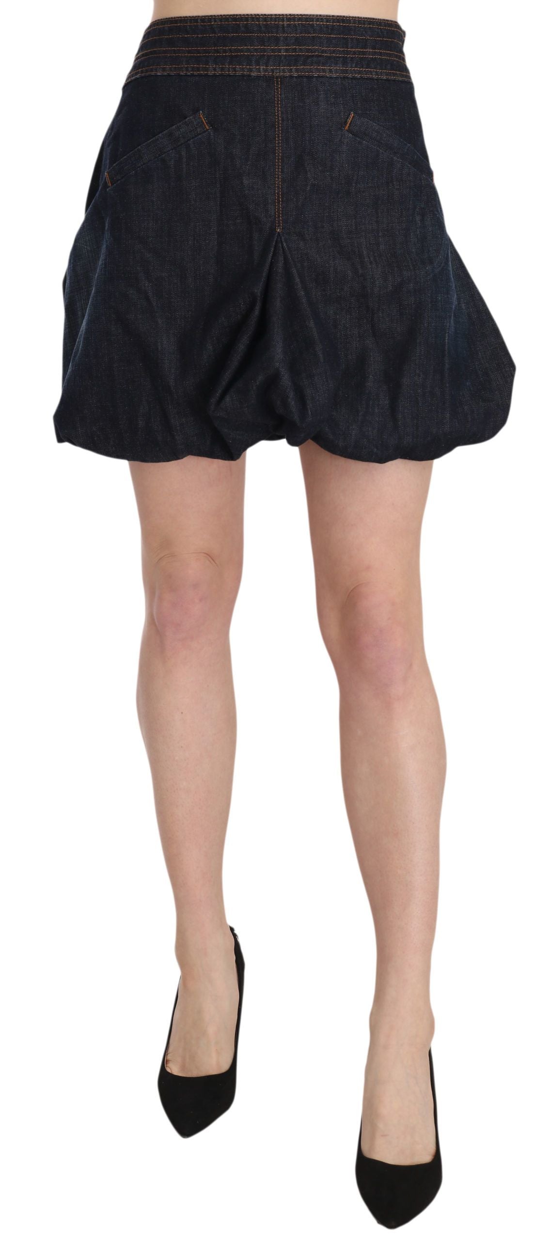 Chic Dark Blue A-Line Mini Skirt - ventzia