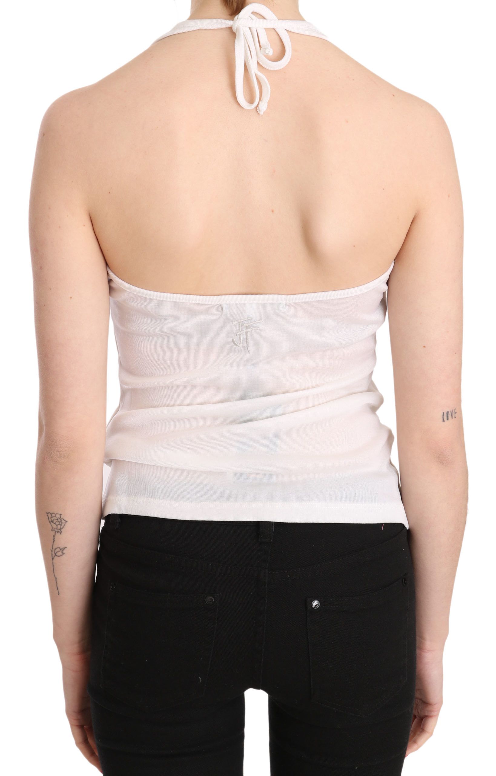 Elegant White Halter Casual Tank Top - ventzia