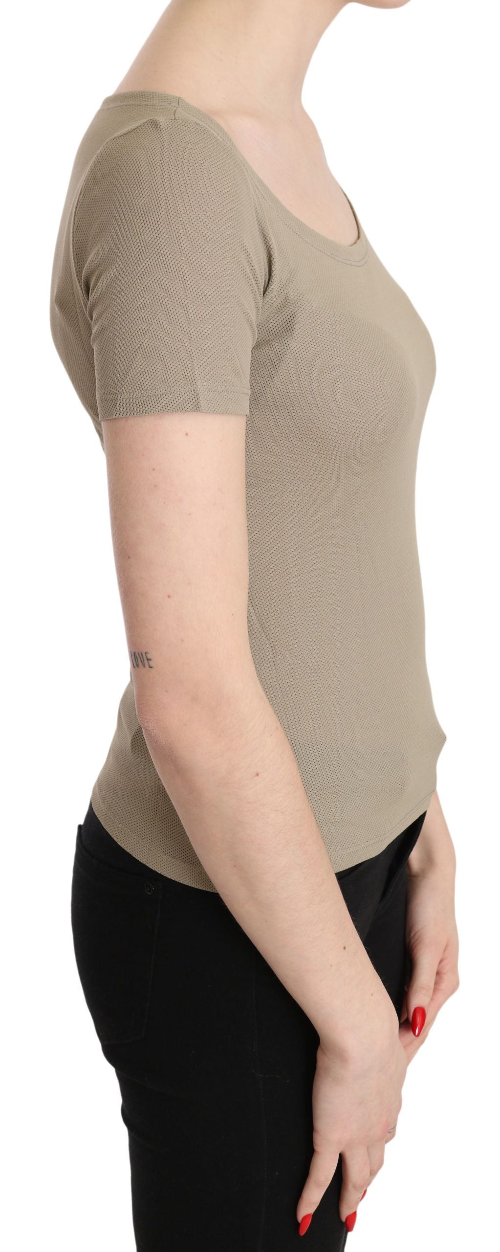 Chic Gray Nylon Tank Top with Designer Flair - ventzia