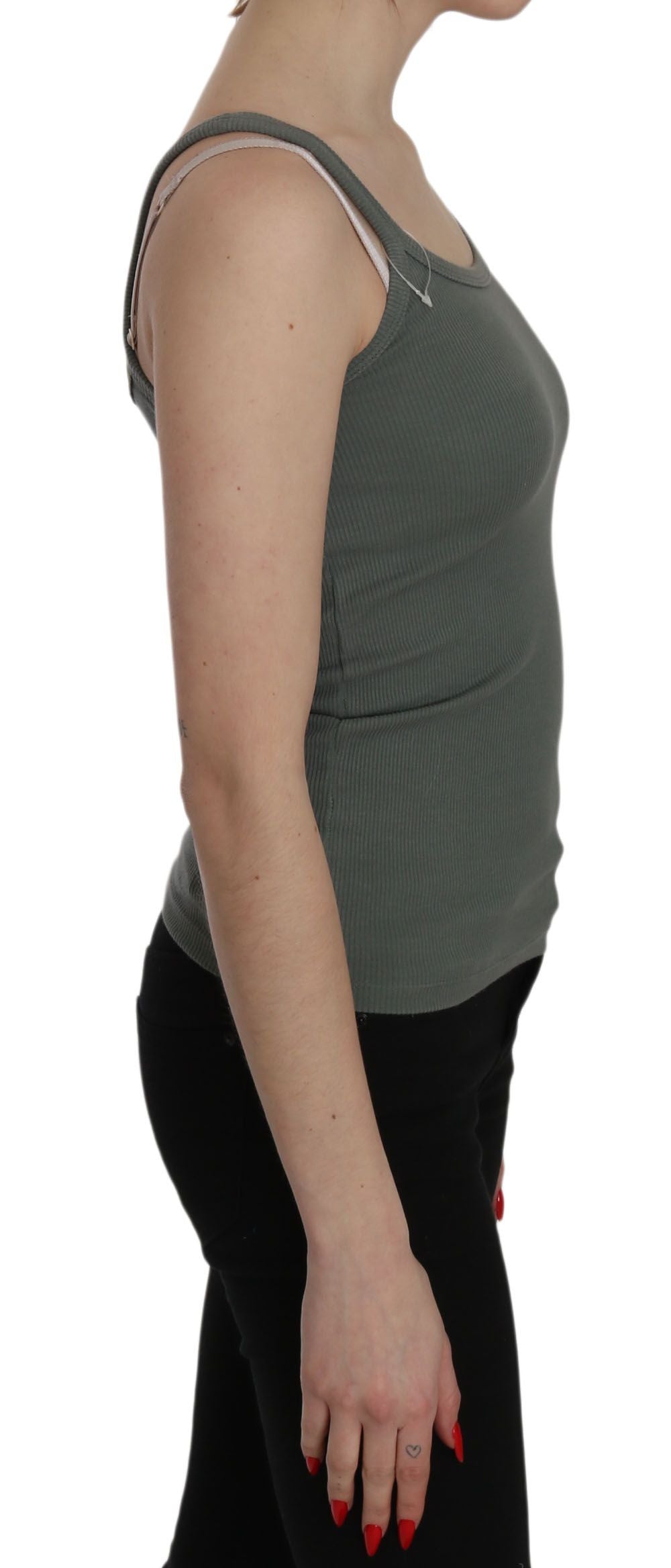 Chic Green Spaghetti Strap Casual Tank Top - ventzia