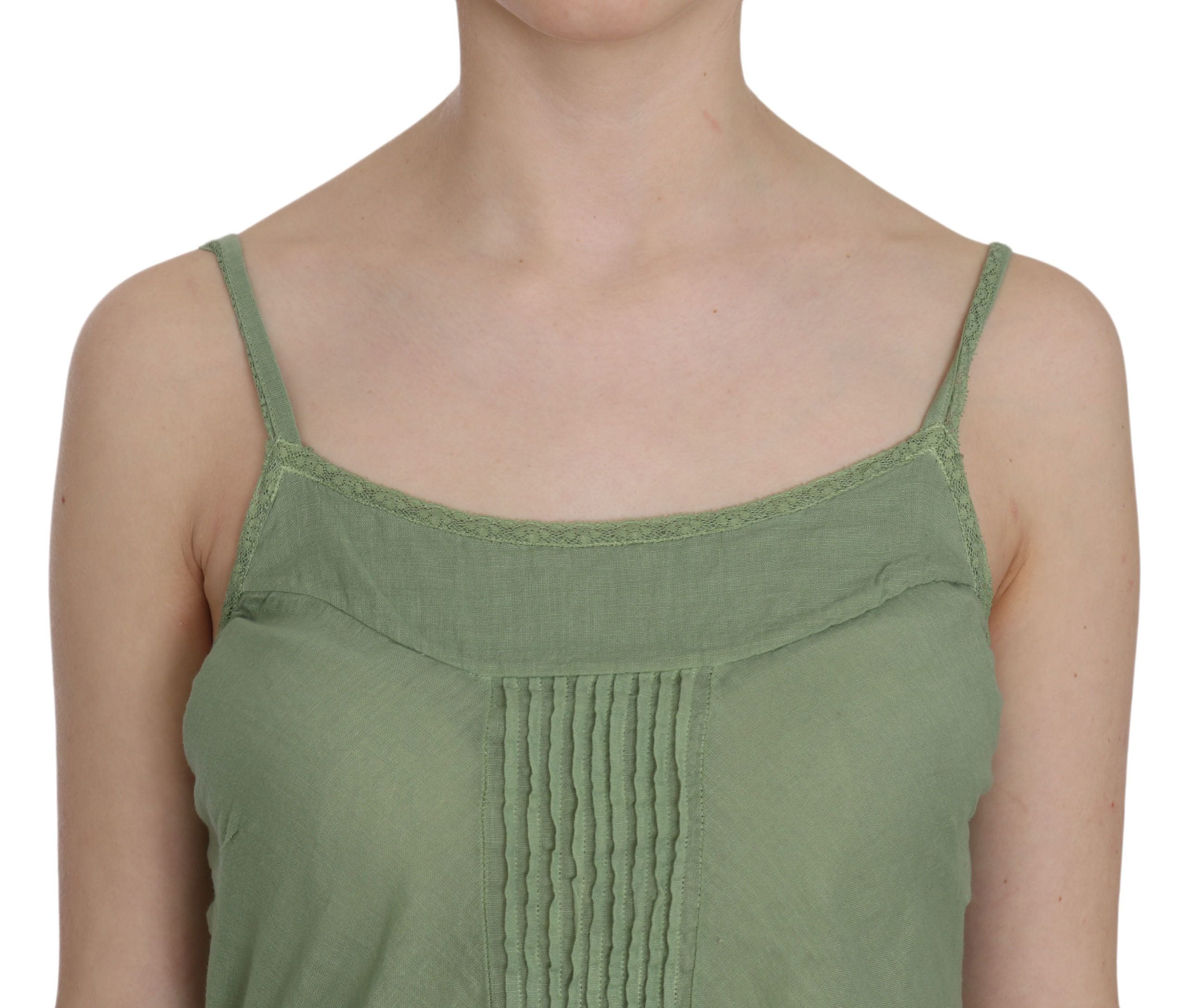 Emerald Silk Spaghetti Strap Tank Top - ventzia