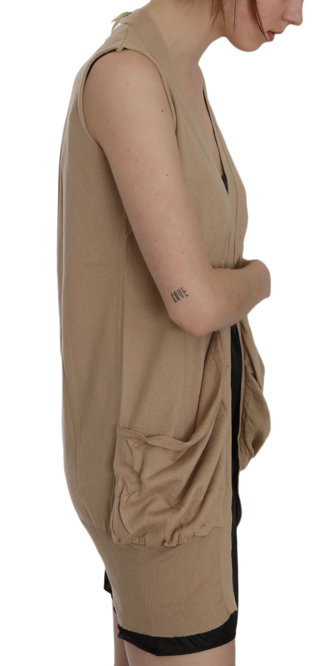 Elegant Sleeveless Cotton Cardigan Top - ventzia