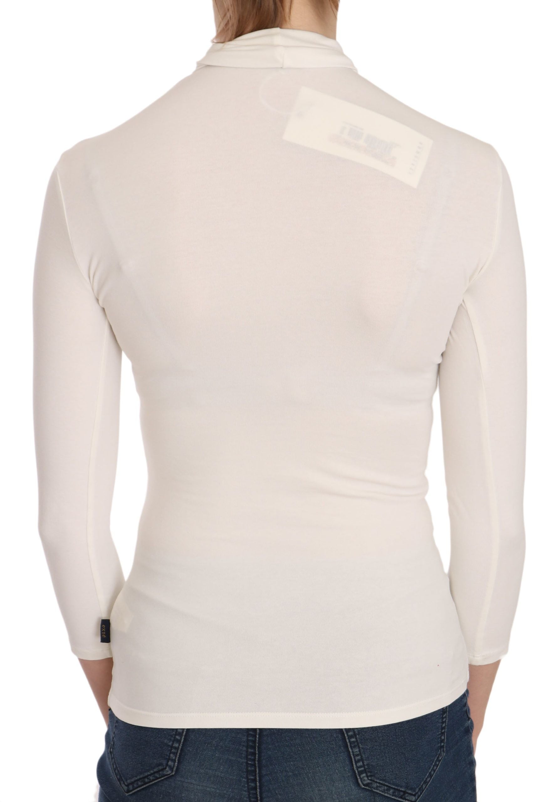 Elegant White Long Sleeve Crew Neck Top - ventzia