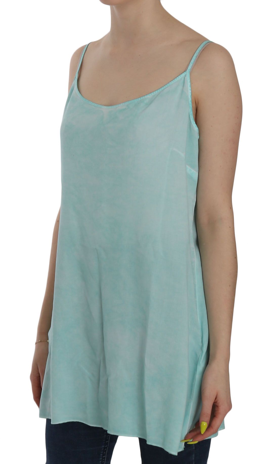 Elegant Spaghetti Strap Sleeveless Blue Top - ventzia