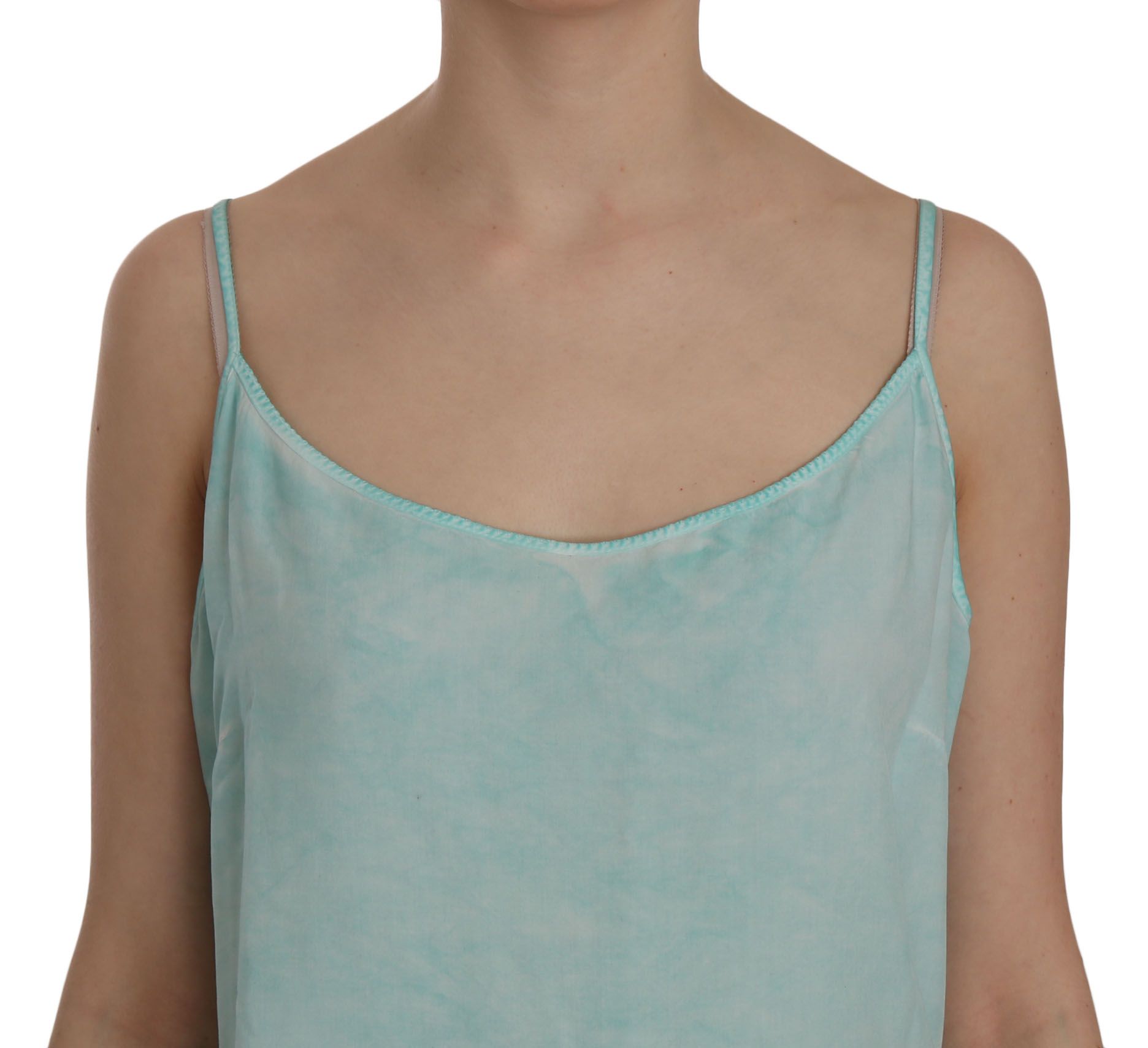 Elegant Spaghetti Strap Sleeveless Blue Top - ventzia
