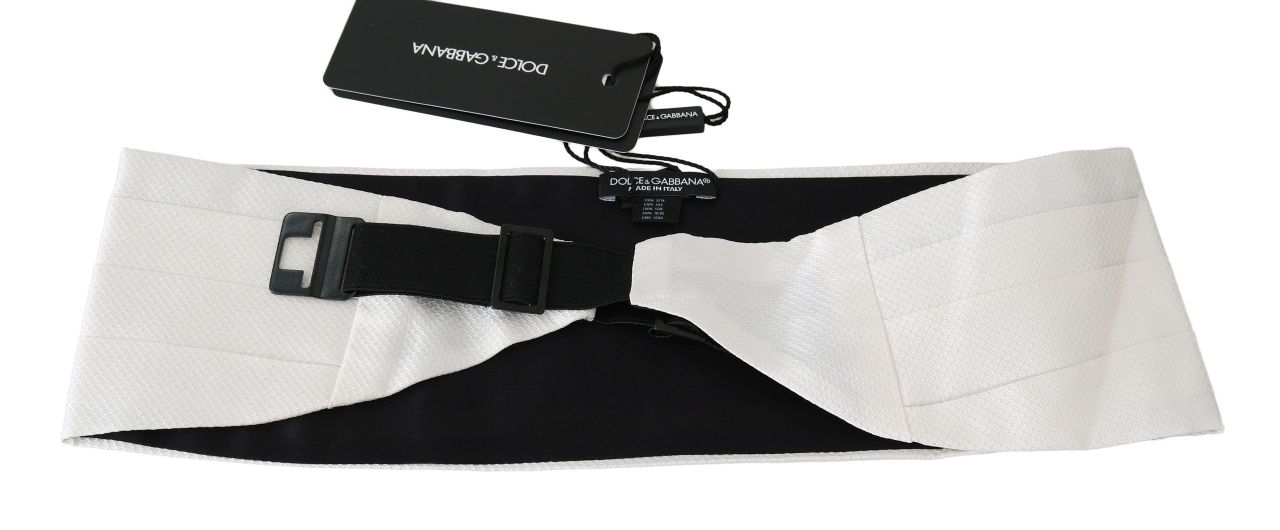 Elegant White Silk Cummerbund - ventzia