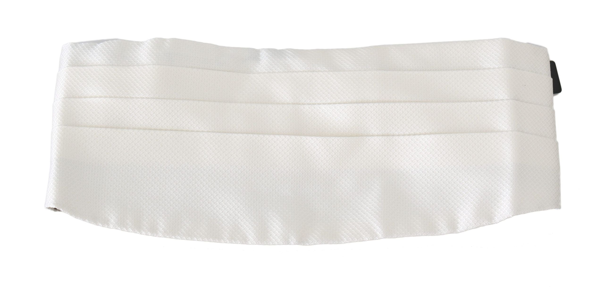Elegant Silk White Patterned Cummerbund - ventzia
