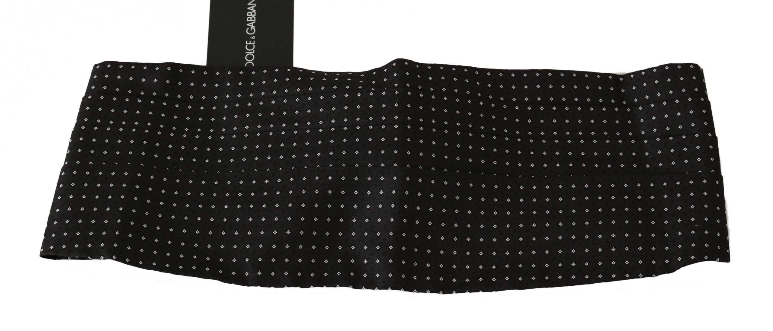 Elegant Black Dotted Silk Cummerbund - ventzia