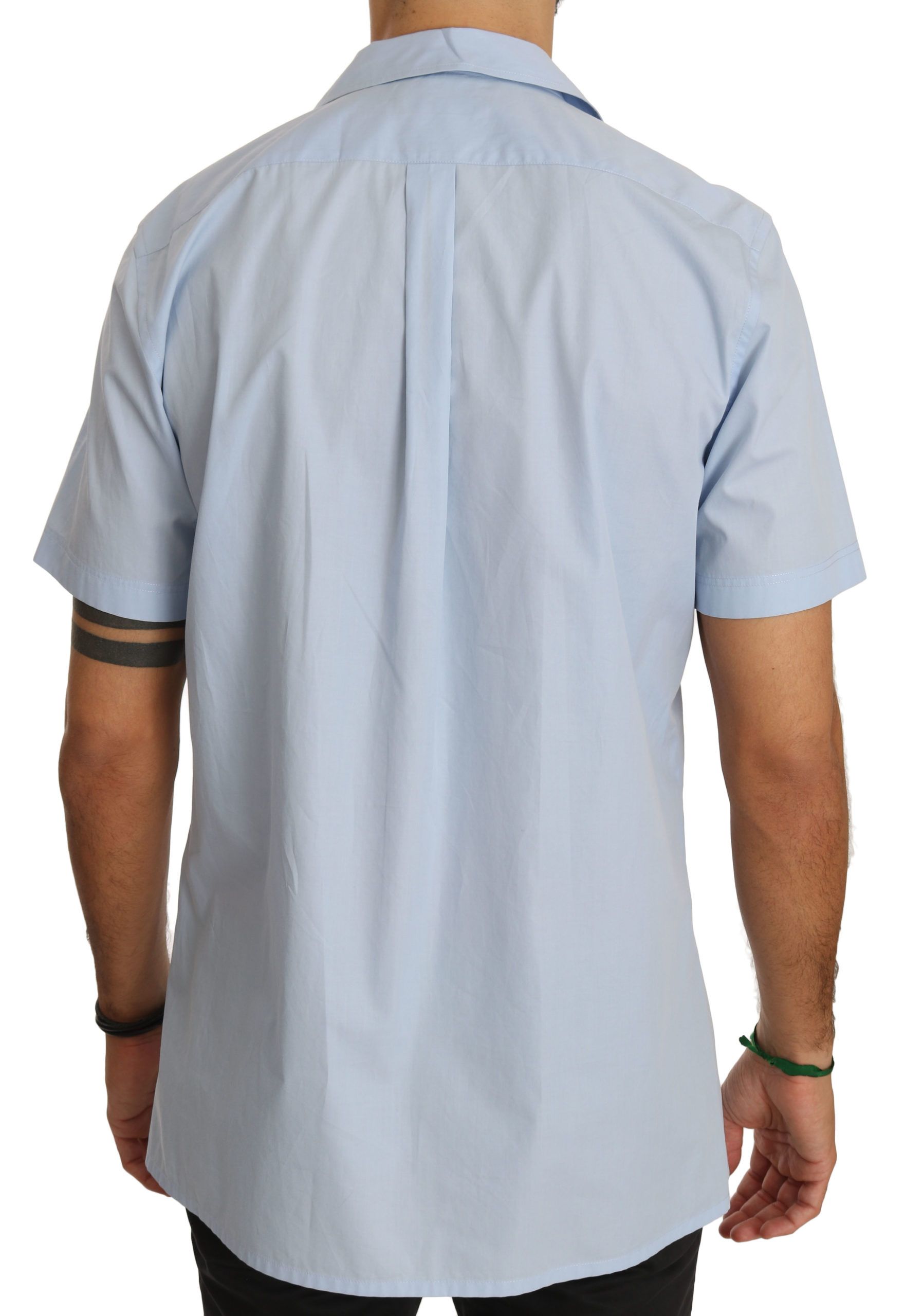 Elegant Blue Cotton Casual Shirt - ventzia