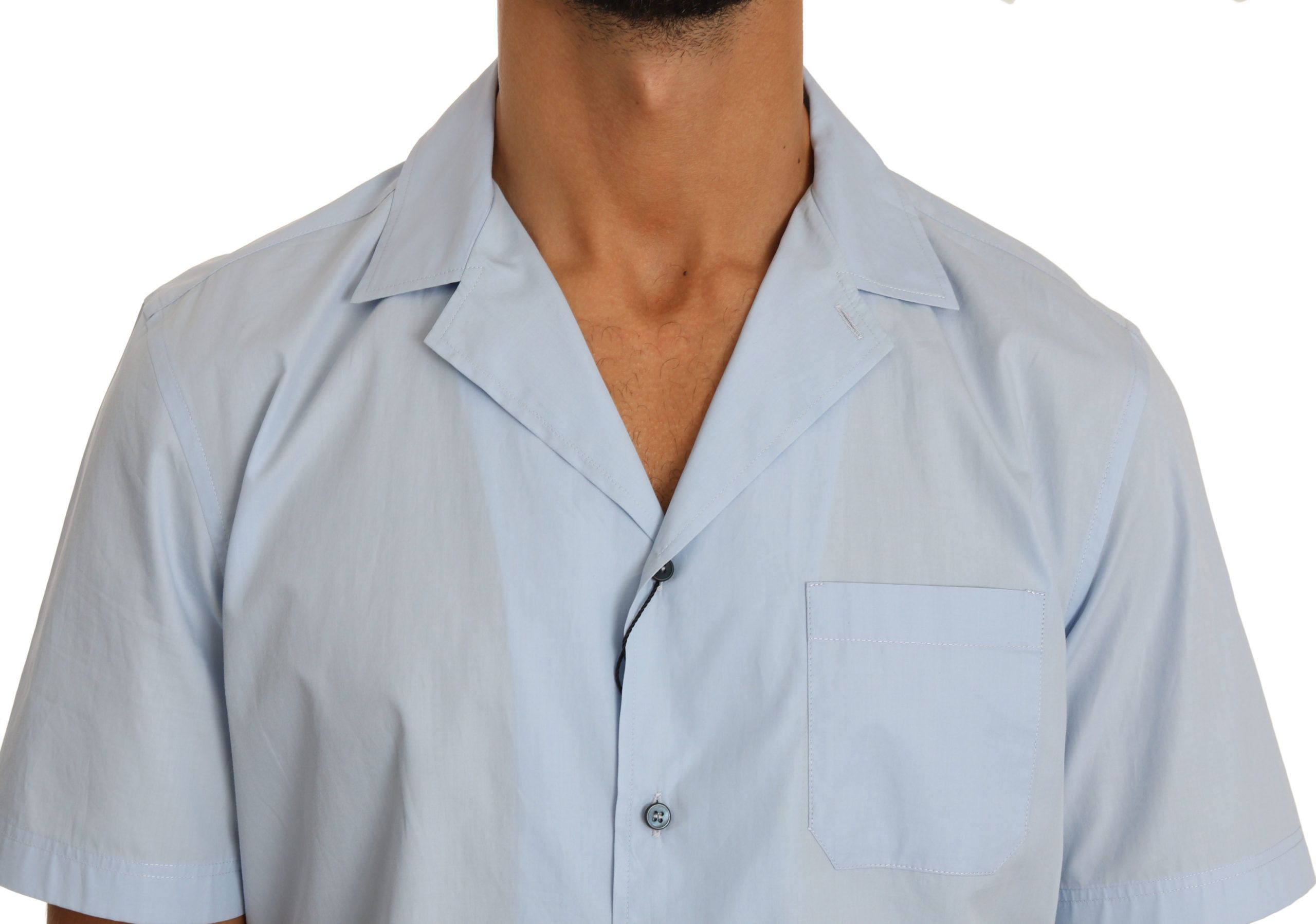 Elegant Blue Cotton Casual Shirt - ventzia