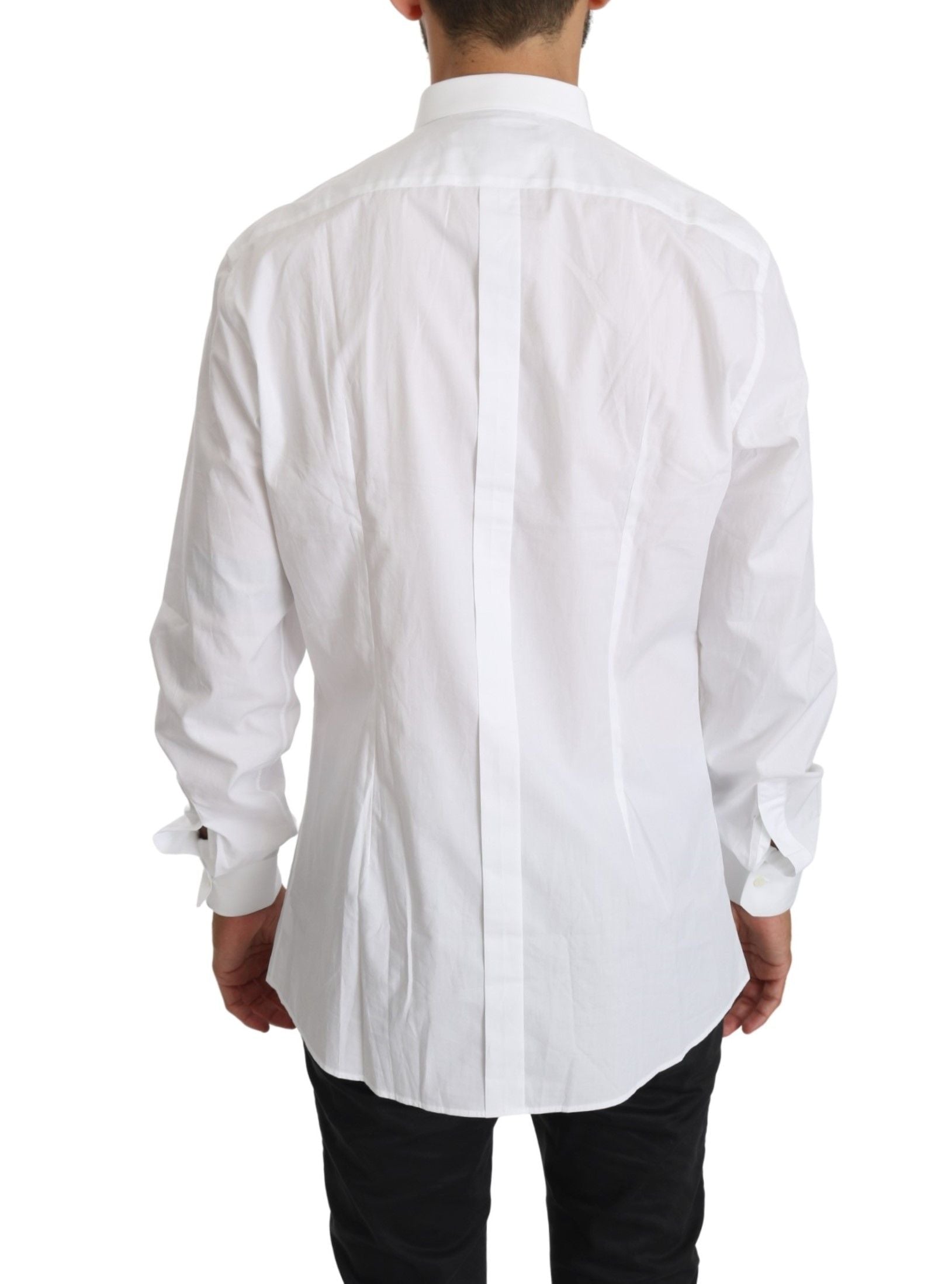 Elegant White Cotton Gold Fit Shirt - ventzia