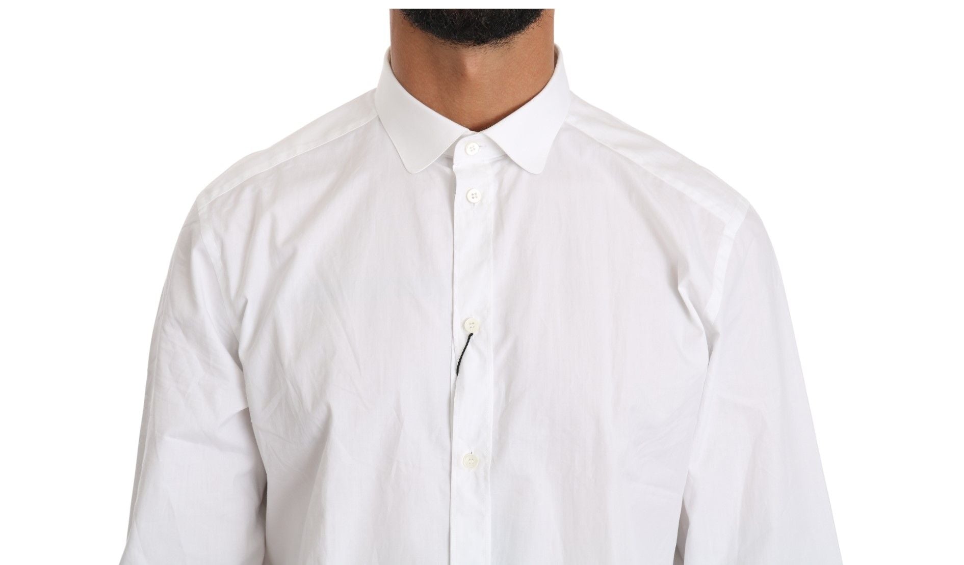 Elegant White Cotton Gold Fit Shirt - ventzia