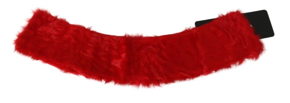 Elegant Red Lambskin Scarf - ventzia