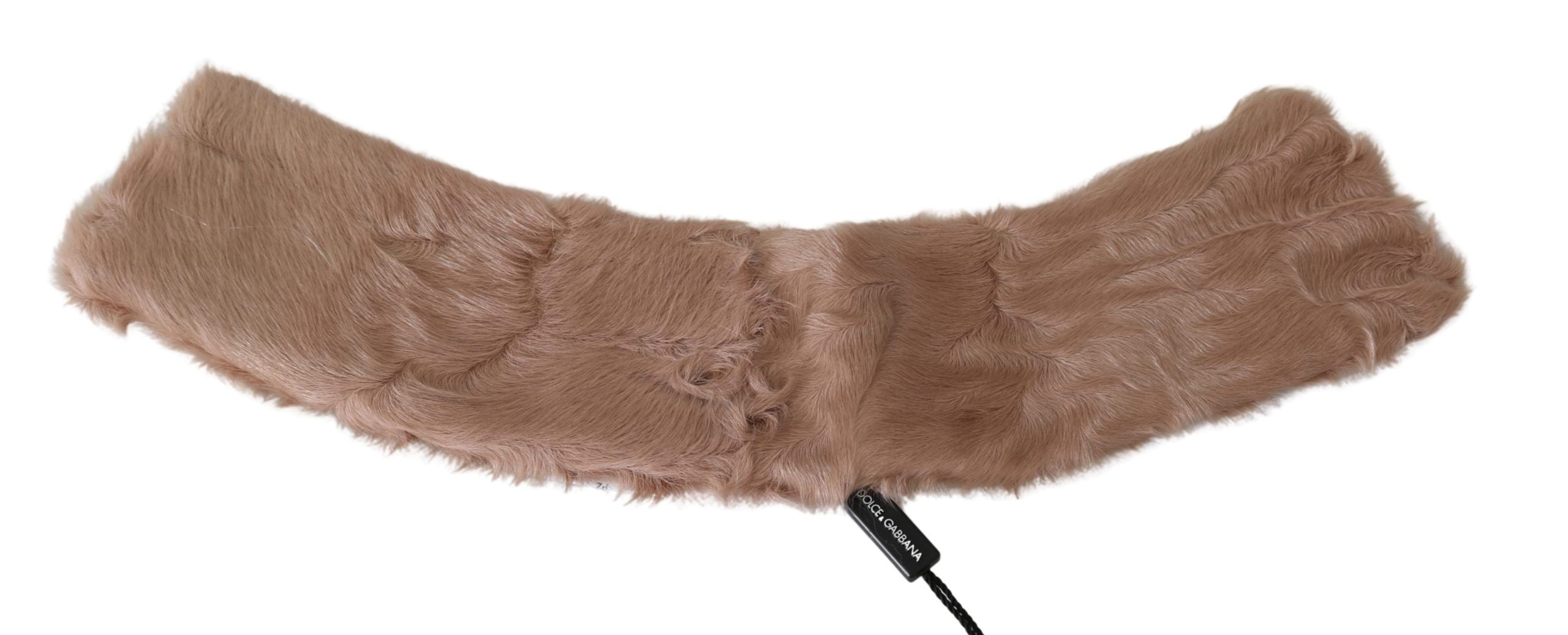 Elegant Beige Lambskin Fur Scarf - ventzia