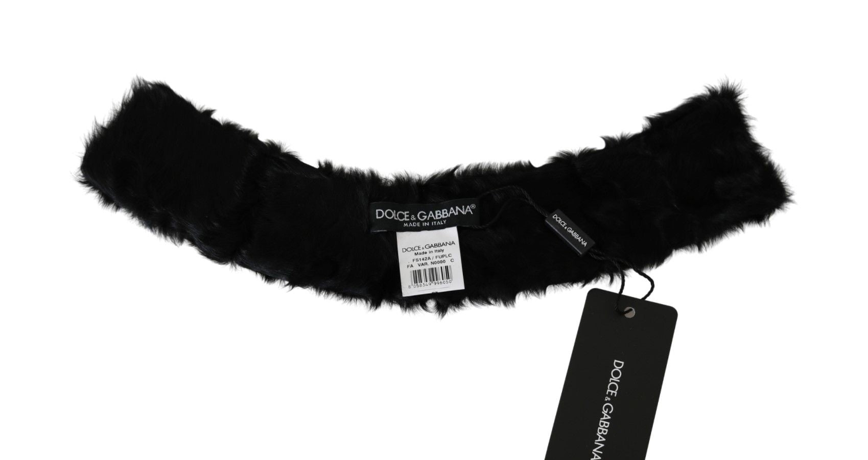 Elegant Black Lambskin Scarf - ventzia
