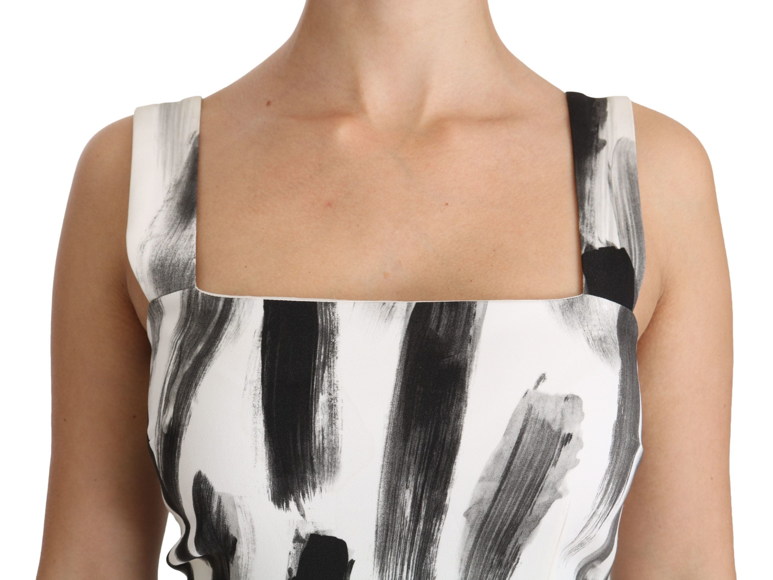 Chic Monochrome Sheath Midi Dress - ventzia