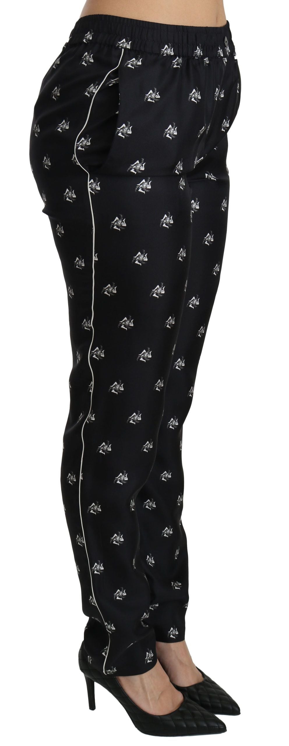 Elegant Mid Waist Skinny Silk Pants - ventzia