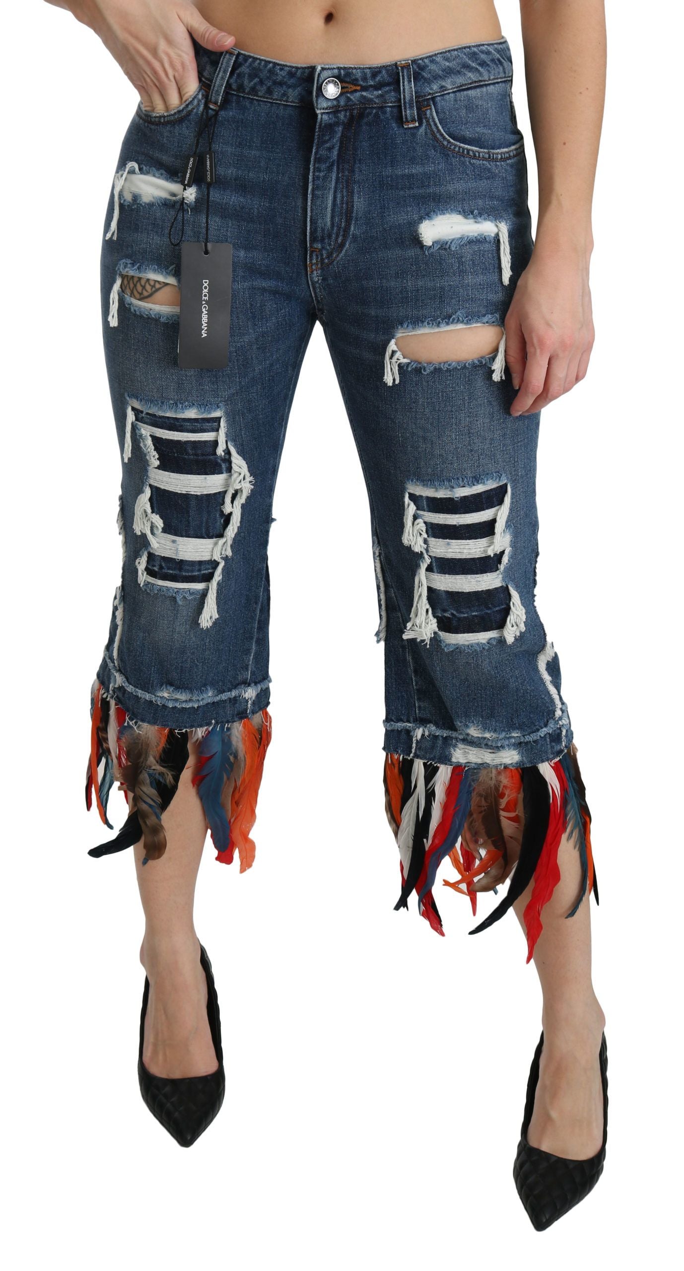 Chic Low Waist Cropped Jeans - ventzia