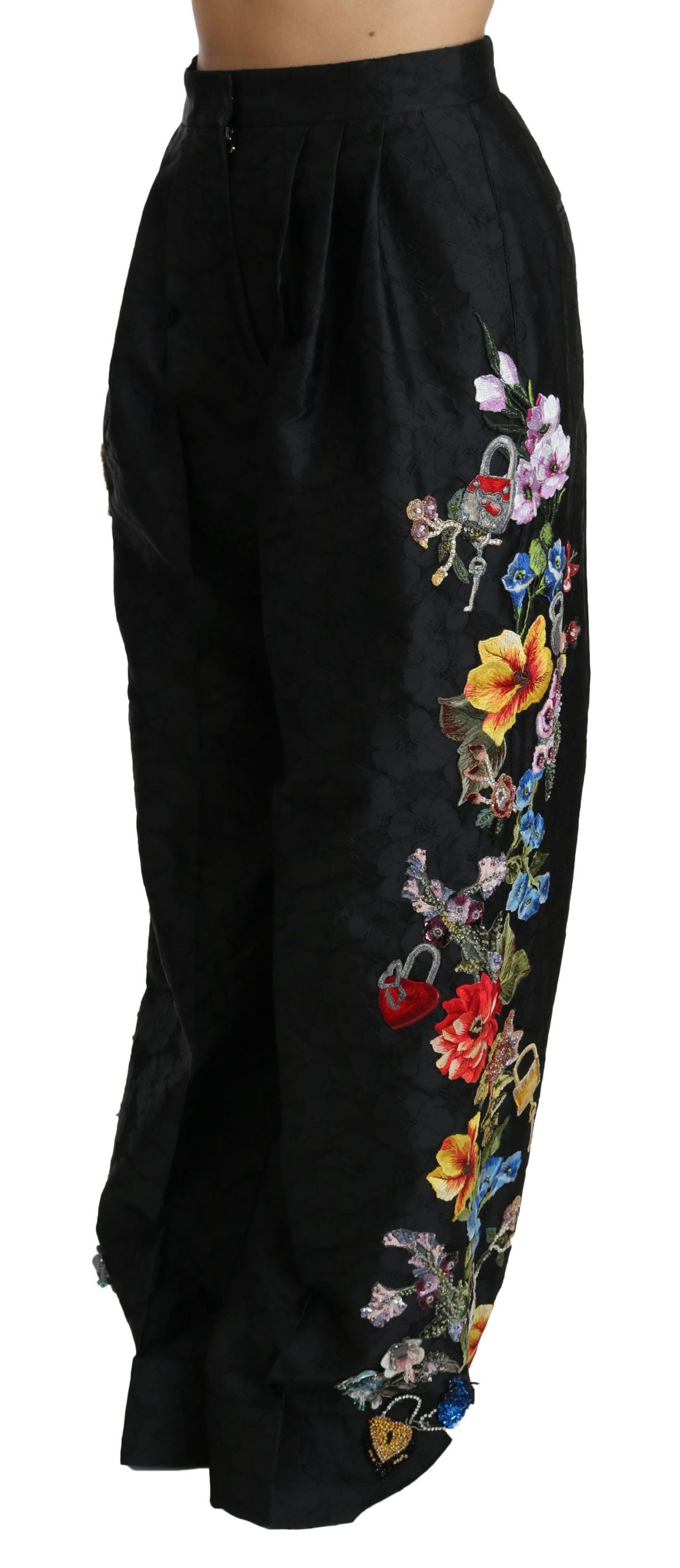 Elegant High Waist Wide Leg Floral Pants - ventzia