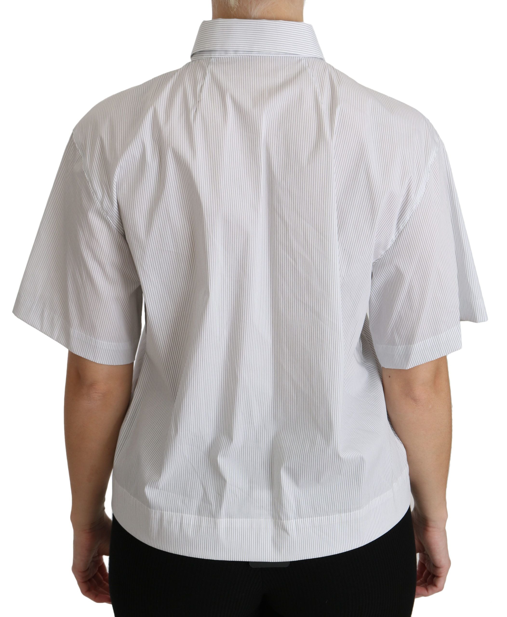 Elegant White Cotton Polo Top - ventzia