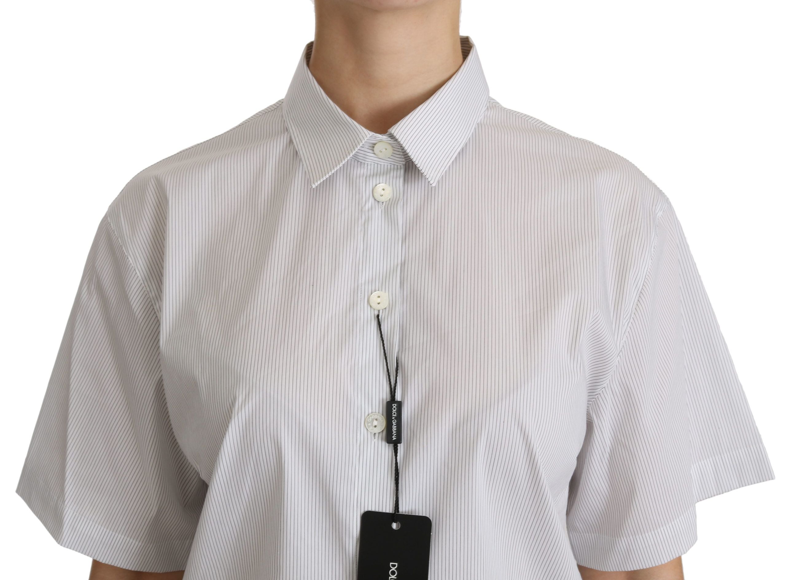 Elegant White Cotton Polo Top - ventzia