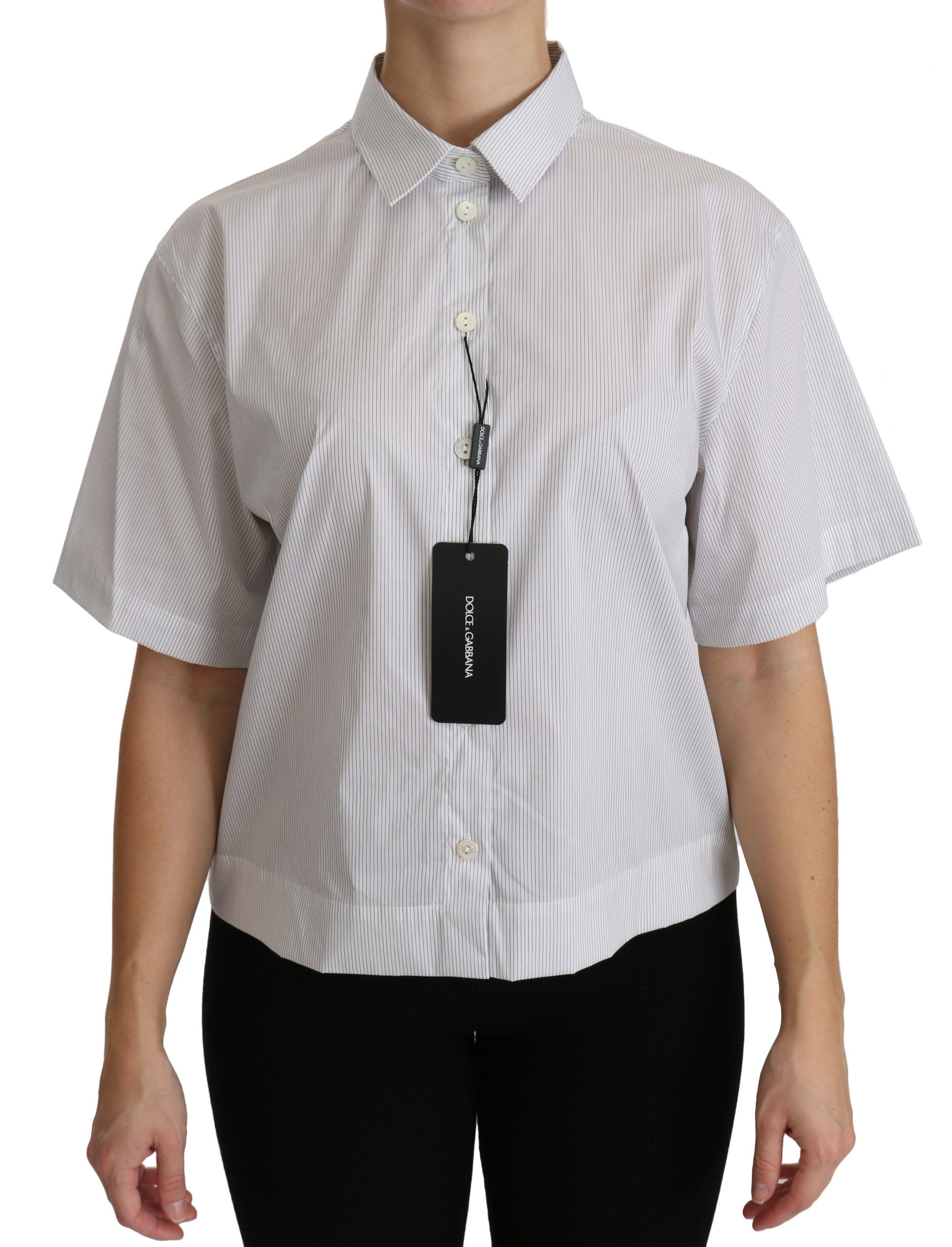 Elegant White Cotton Polo Top - ventzia