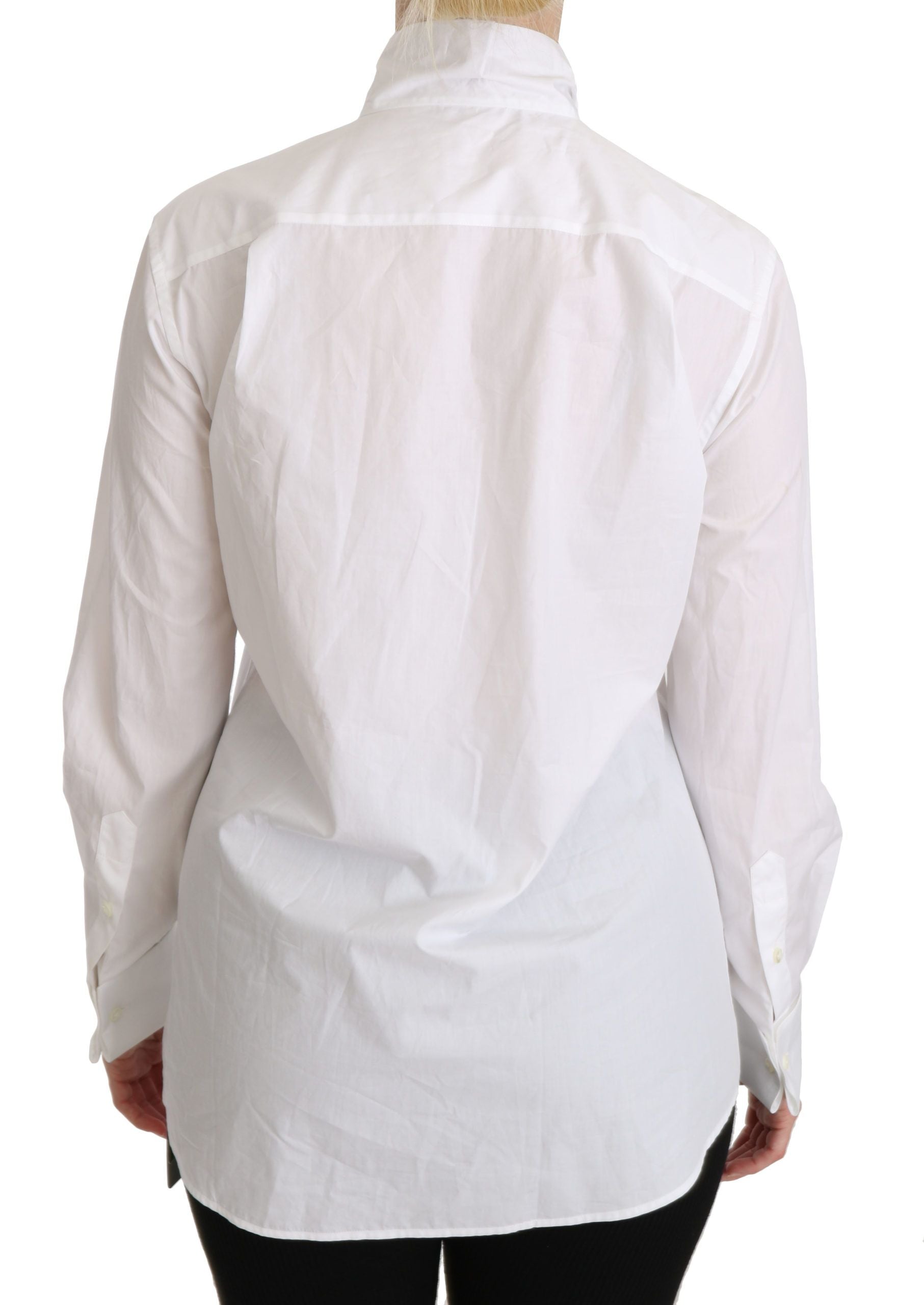 Elegant White Turtle Neck Polo Top - ventzia