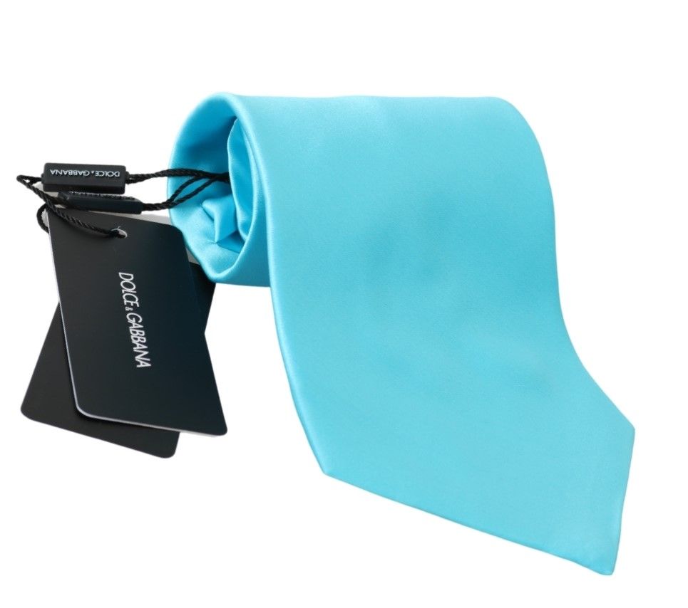 Stunning Light Blue Silk Men's Tie - ventzia