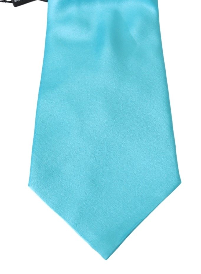 Stunning Light Blue Silk Men's Tie - ventzia