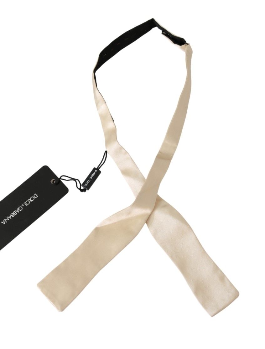 Elegant Beige Silk Bowtie - ventzia