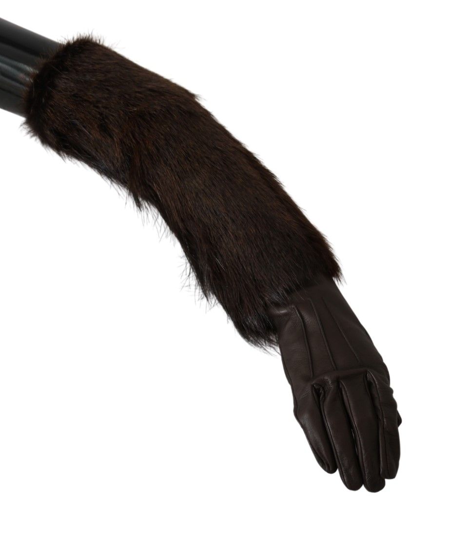 Elegant Elbow Length Leather Gloves - ventzia