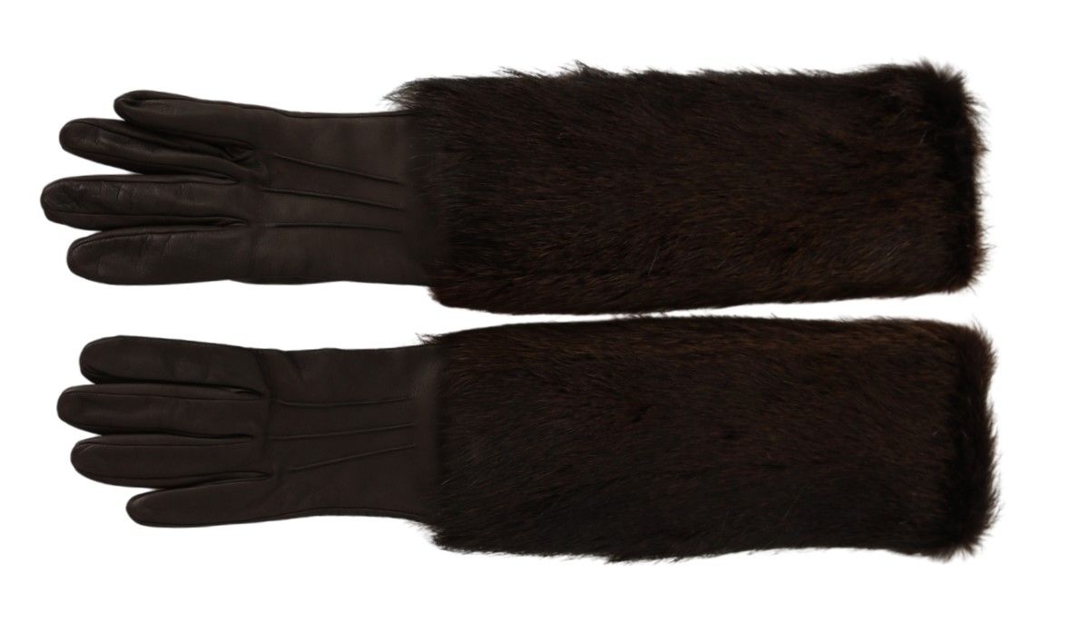 Elegant Elbow Length Leather Gloves - ventzia