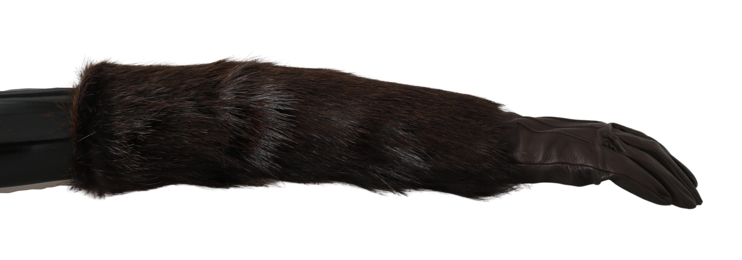 Elegant Elbow Length Leather Gloves - ventzia