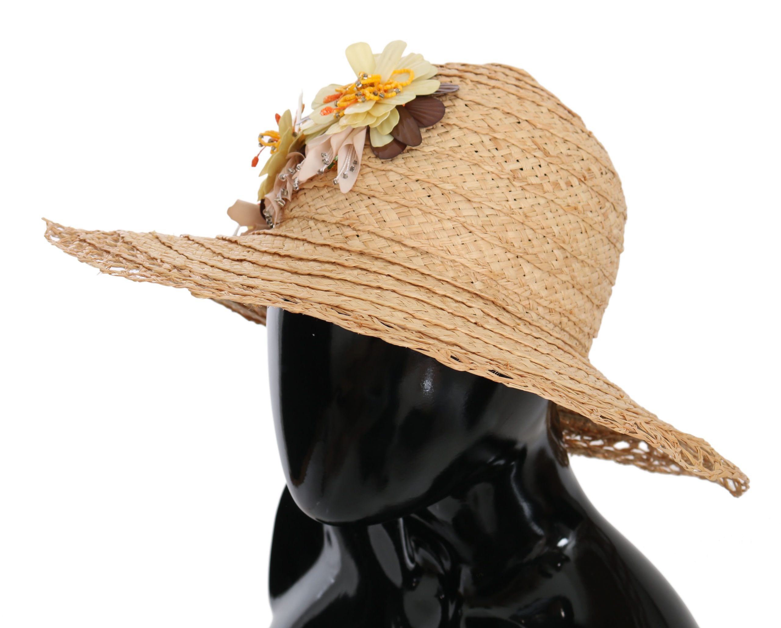 Elegant Beige Floral Bucket Hat - ventzia