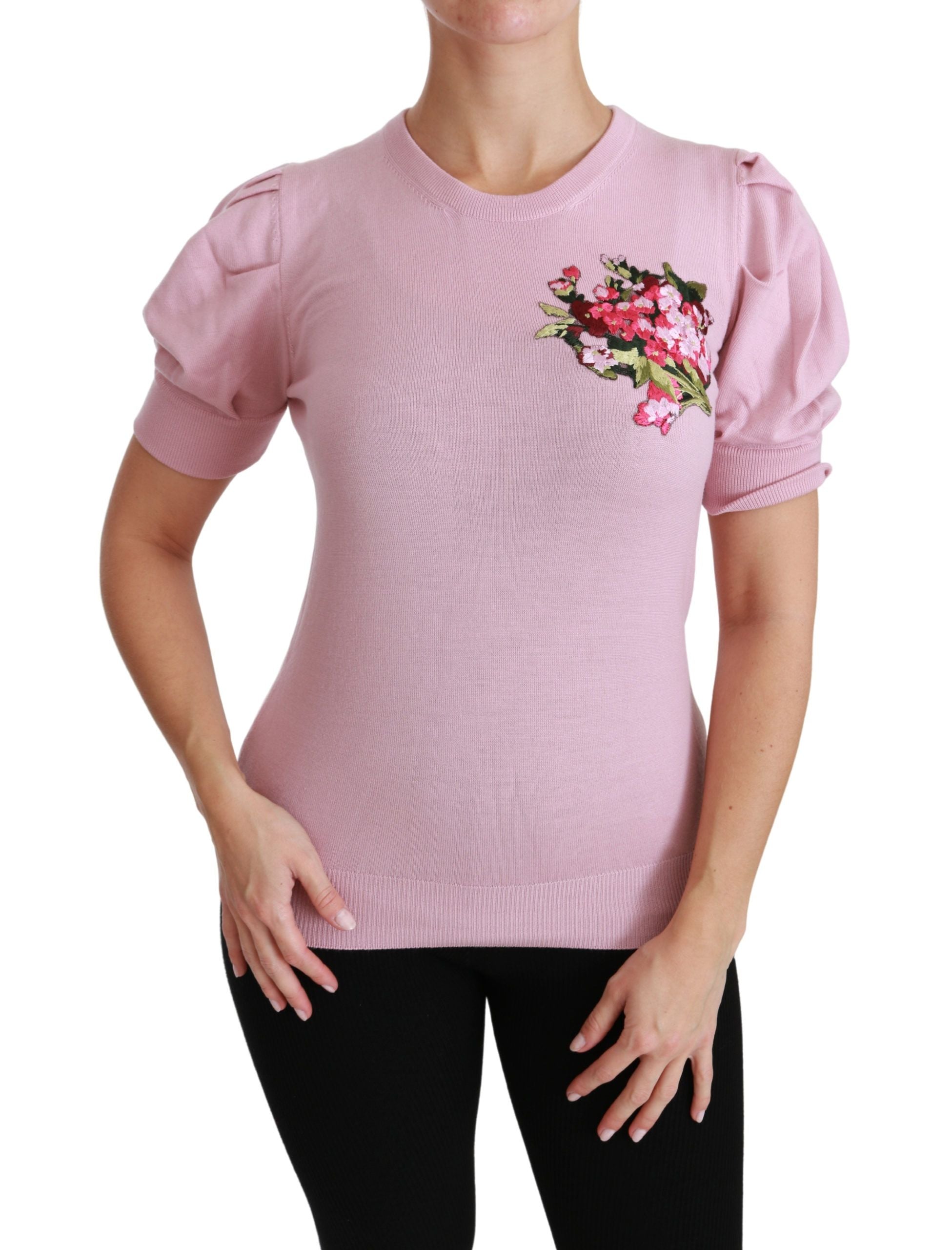 Elegant Embroidered Virgin Wool Blouse - ventzia