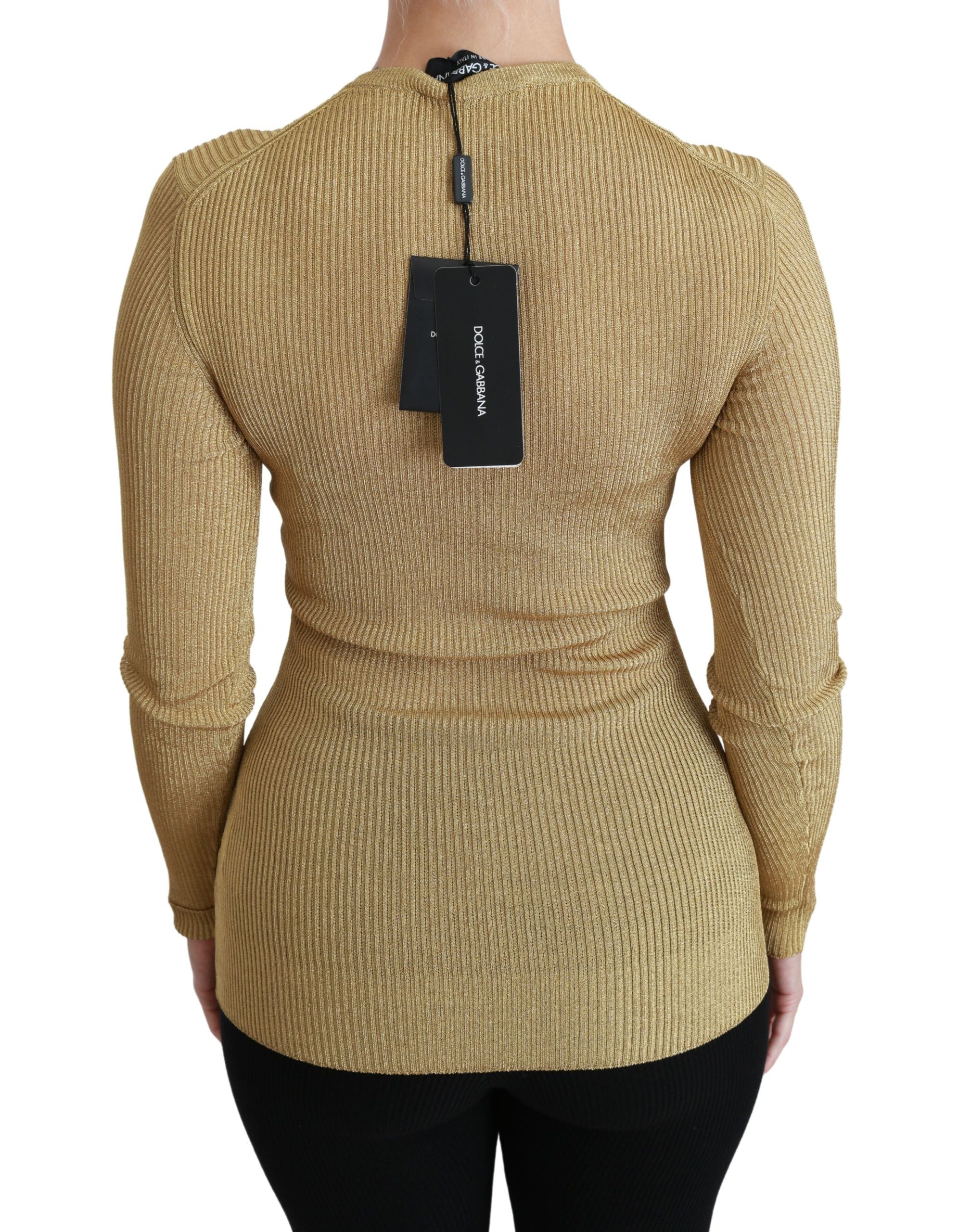 Elegant Long Sleeve Gold Cardigan - ventzia