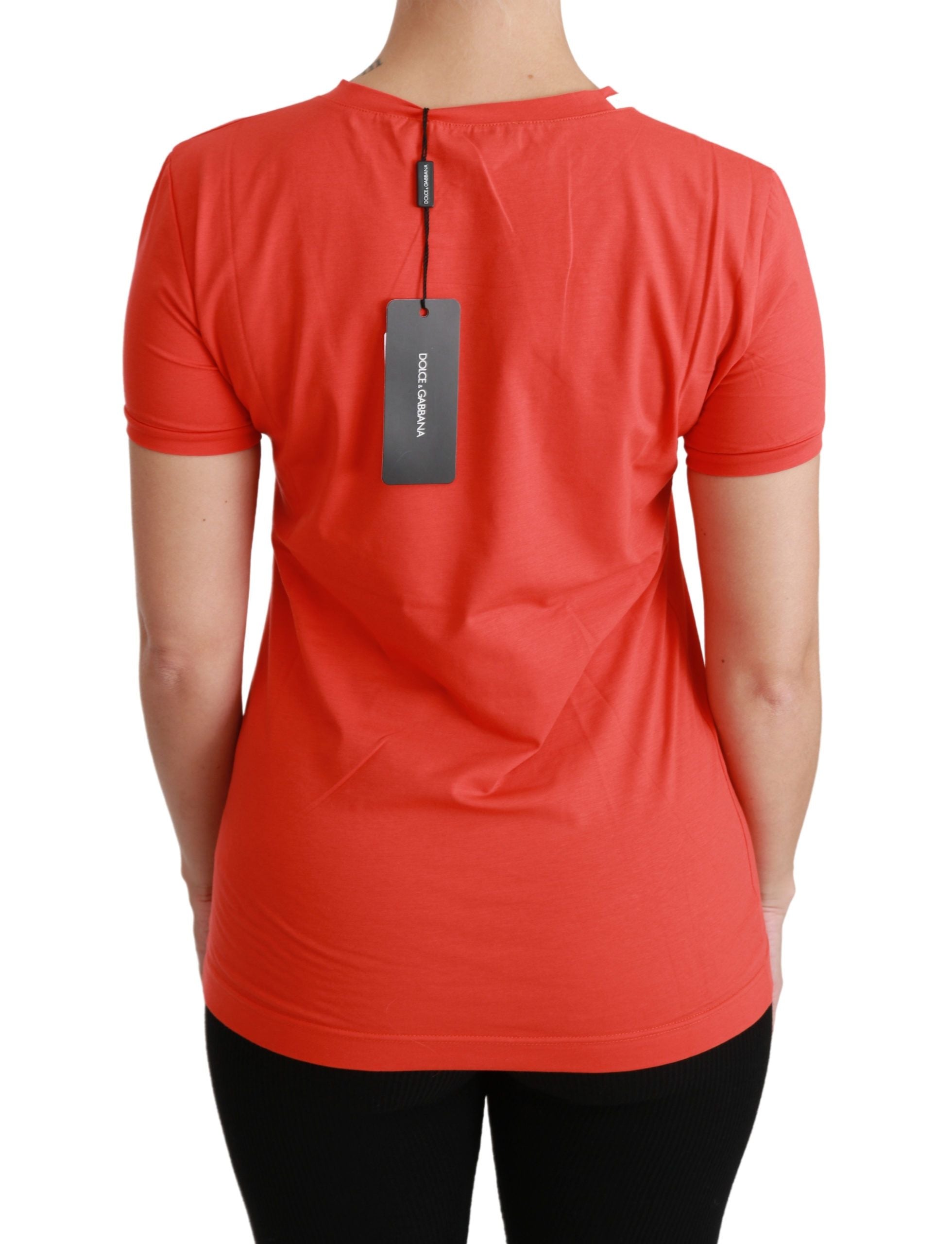 Elegant Red Crewneck Short Sleeve Tee - ventzia