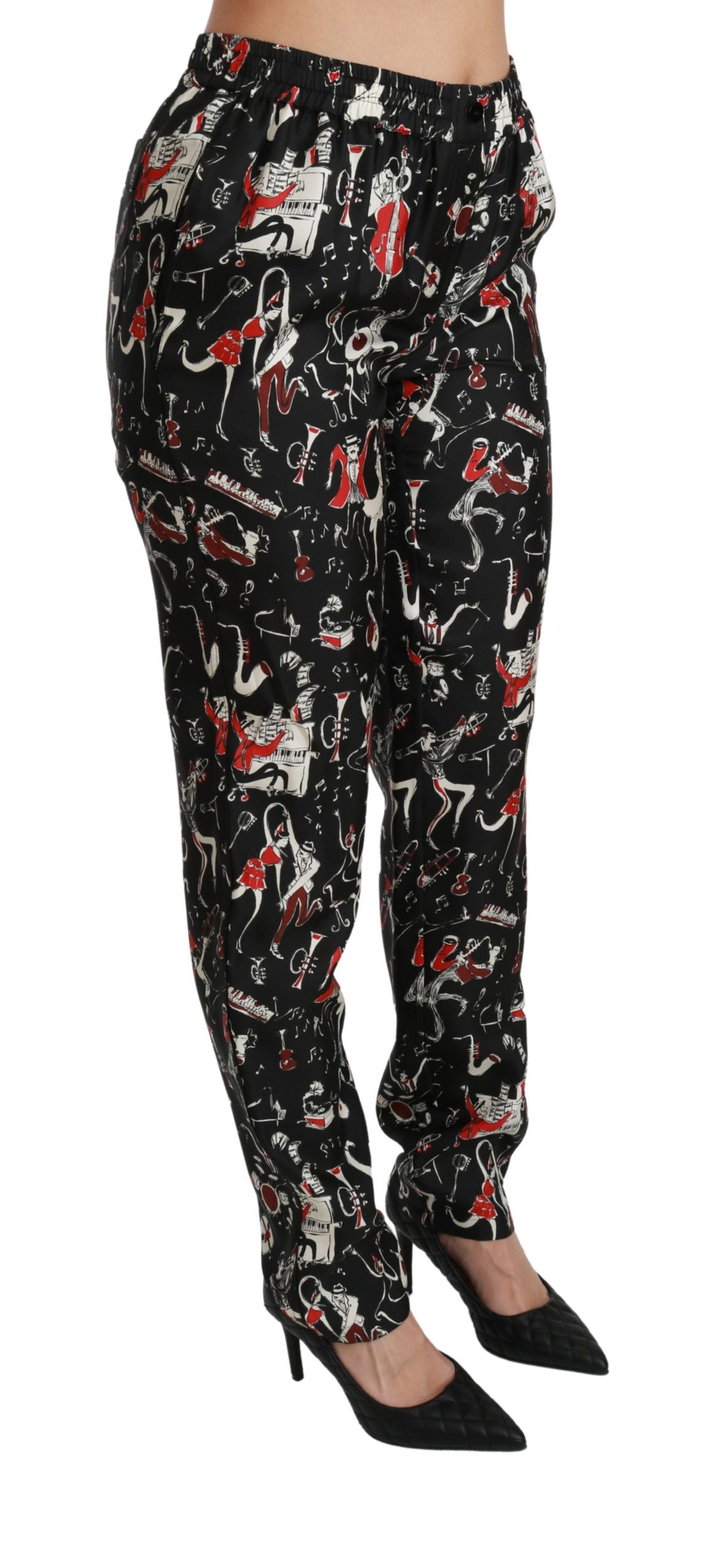 Sleek Silk Slim-Fit Mid-Waist Pants - ventzia