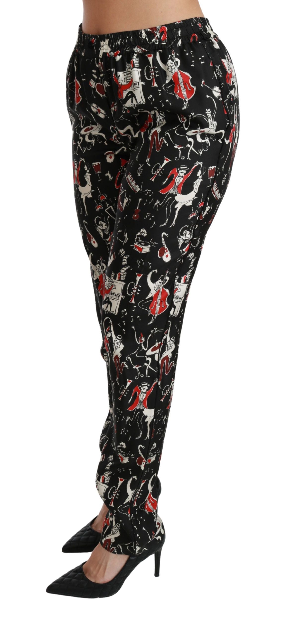 Sleek Silk Slim-Fit Mid-Waist Pants - ventzia