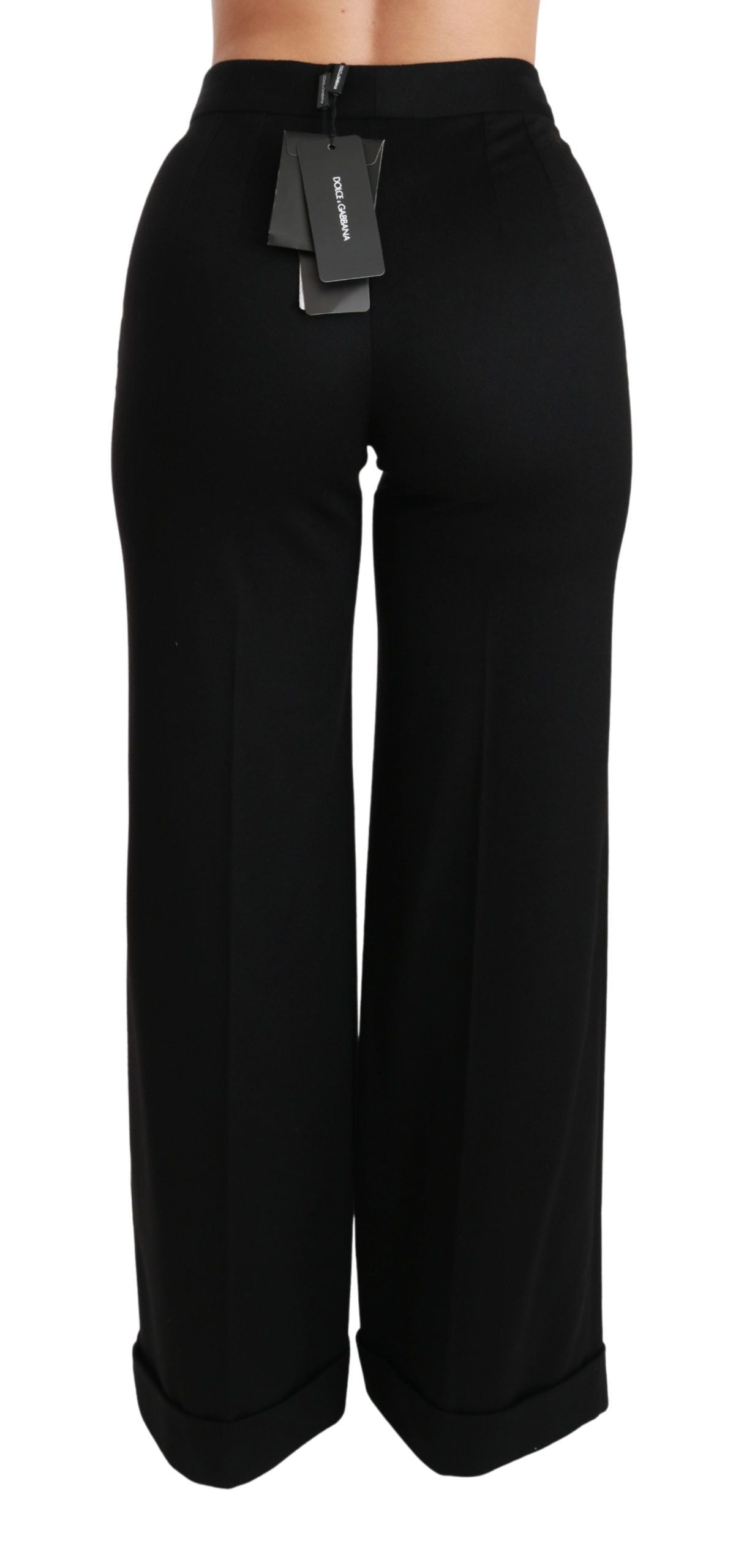 Elegant High Waist Flared Cashmere Pants - ventzia