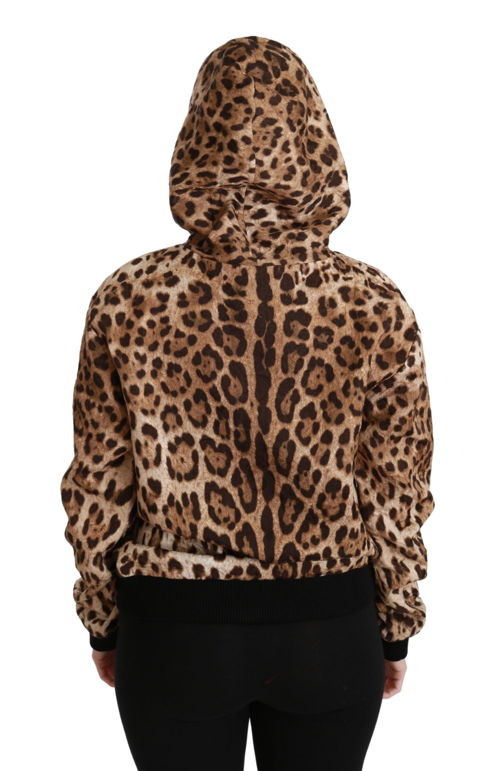 Elegant Leopard Print Hooded Sweater - ventzia