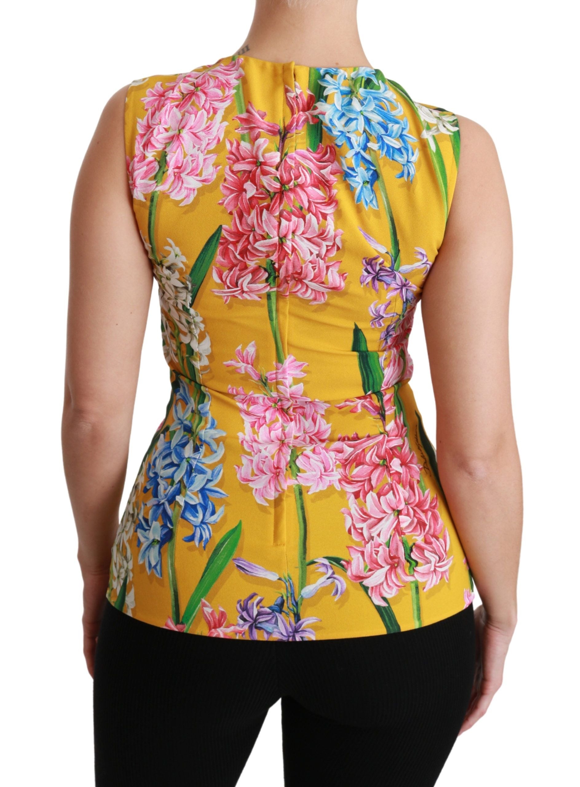 Sunshine Floral Crewneck Sleeveless Blouse - ventzia