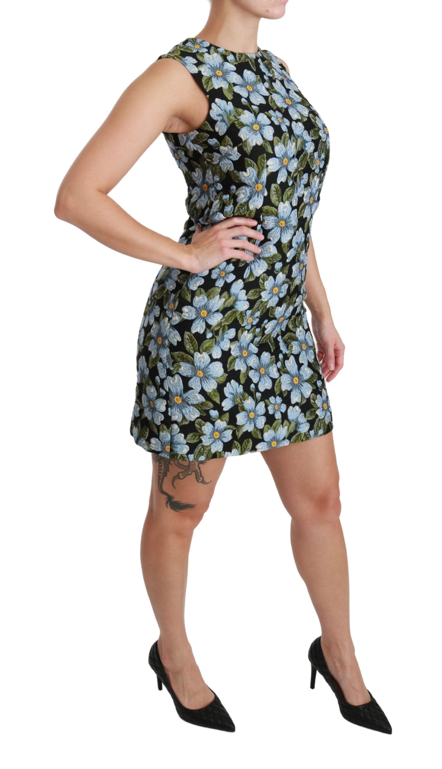 Elegant Floral Mini Shift Dress - ventzia